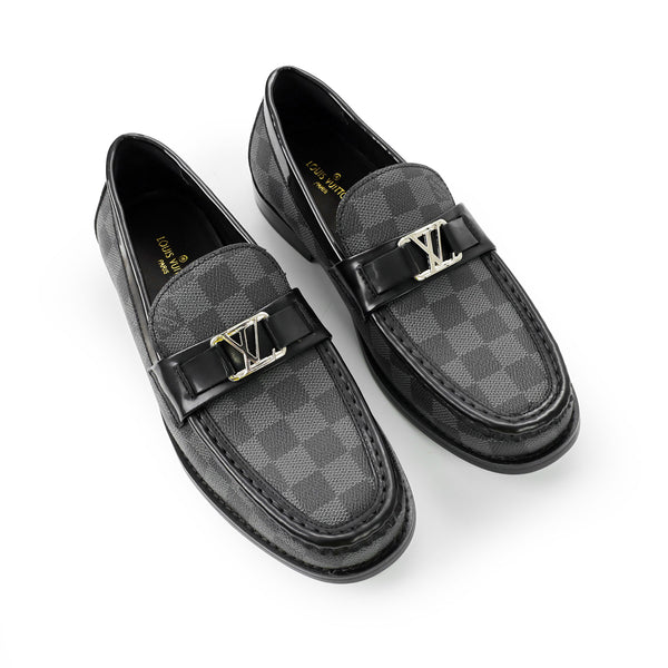 Louis Vuitton Grey Chequered Premium Quality Loafer
