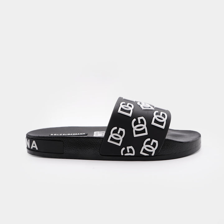 D&G All-Over Logo Embellished Premium Quality Black Medicated Soft Slipper