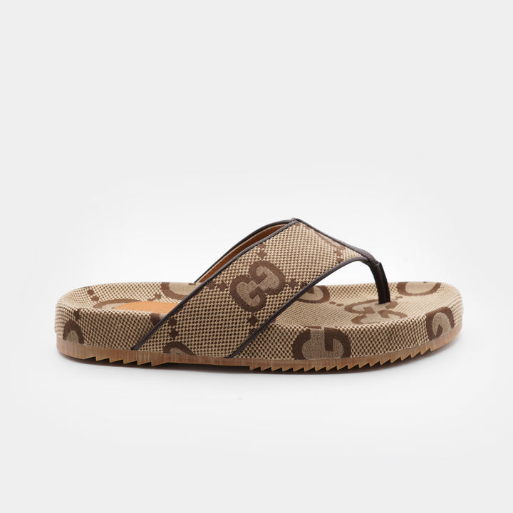 Gucci High Quality GG Canvas Slides Leather Slipper