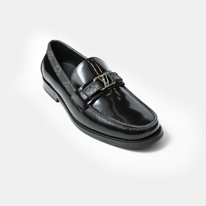 LV Buckle Premium Quality Black Major Loafers