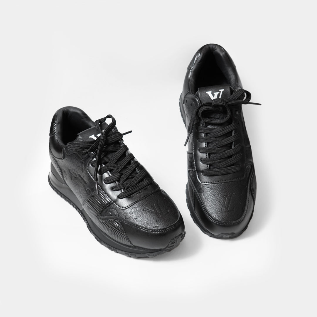 Louis Vuitton Premium Quality Black Leather Run Away Low Top Sneakers