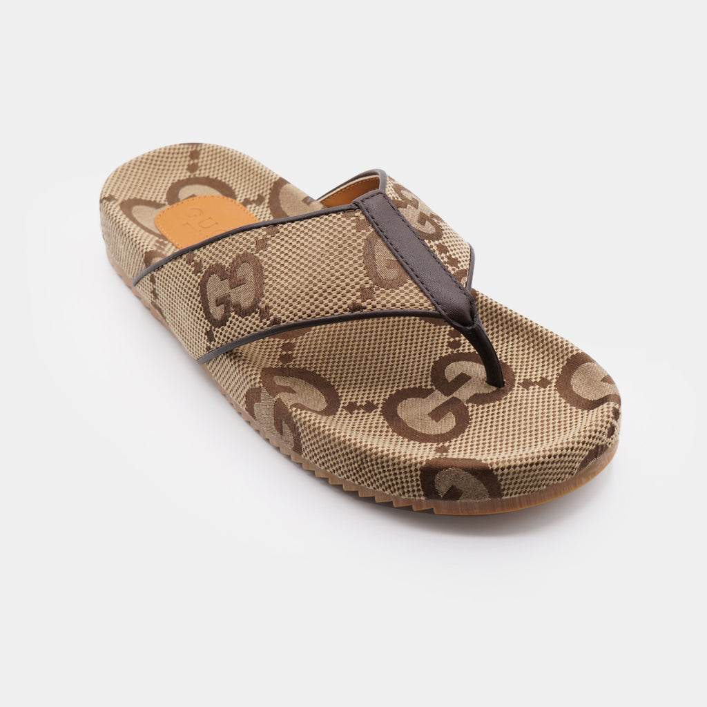 Gucci High Quality GG Canvas Slides Leather Slipper