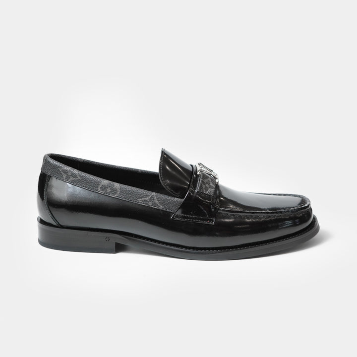 LV Buckle Premium Quality Black Major Loafers