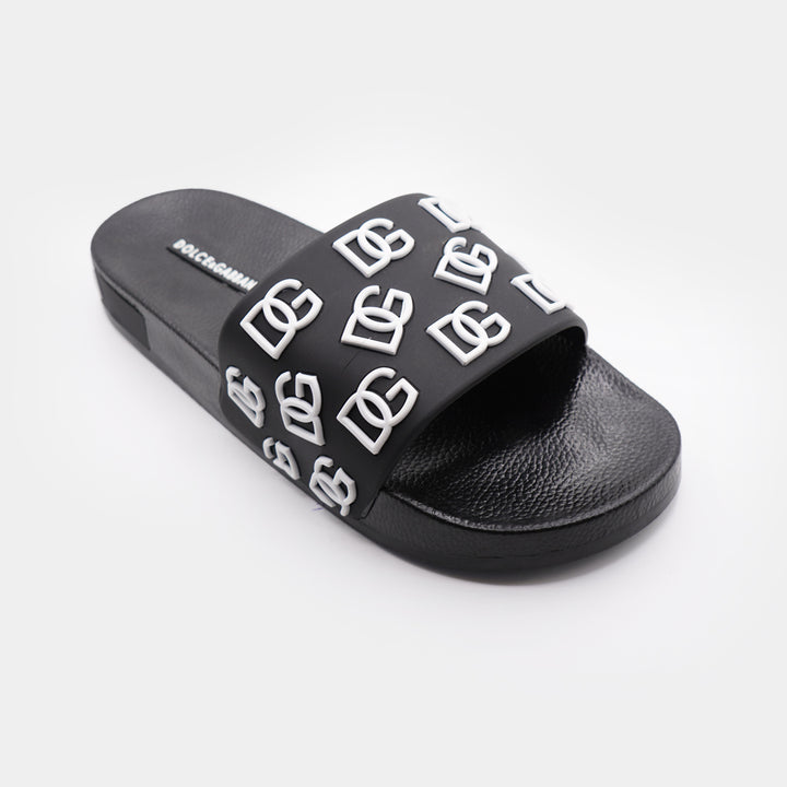 D&G All-Over Logo Embellished Premium Quality Black Medicated Soft Slipper