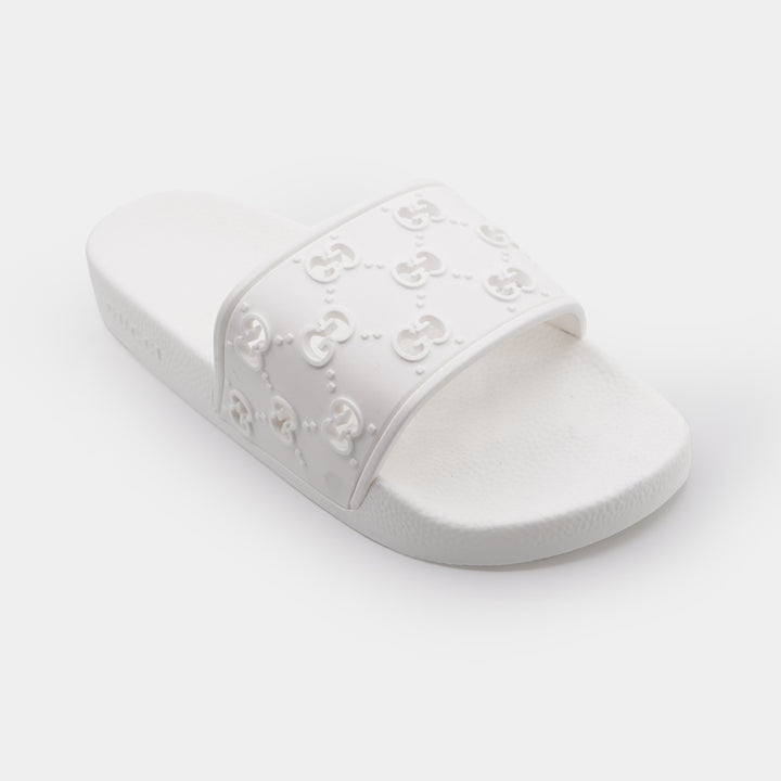Gucci All-Over Logo Embellished Premium Quality White Medicated Soft Slipper