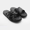 LV Black Premium Quality Upper Slide Leather Slipper