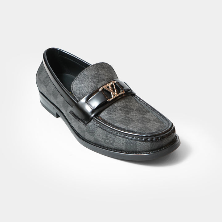 Louis Vuitton Signature Estate Gray Checked Major Loafer