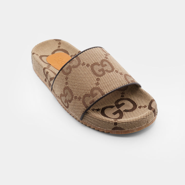 Gucci High Quality GG Canvas Slides Leather Slipper