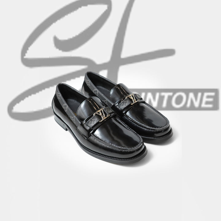 LV Buckle Premium Quality Black Major Loafers