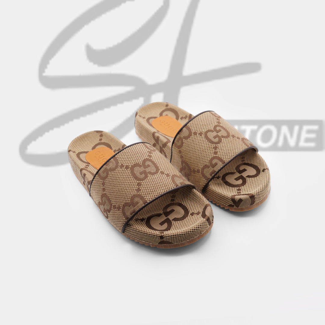 Gucci High Quality GG Canvas Slides Leather Slipper