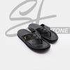 LV Black Premium Quality Leather Slipper