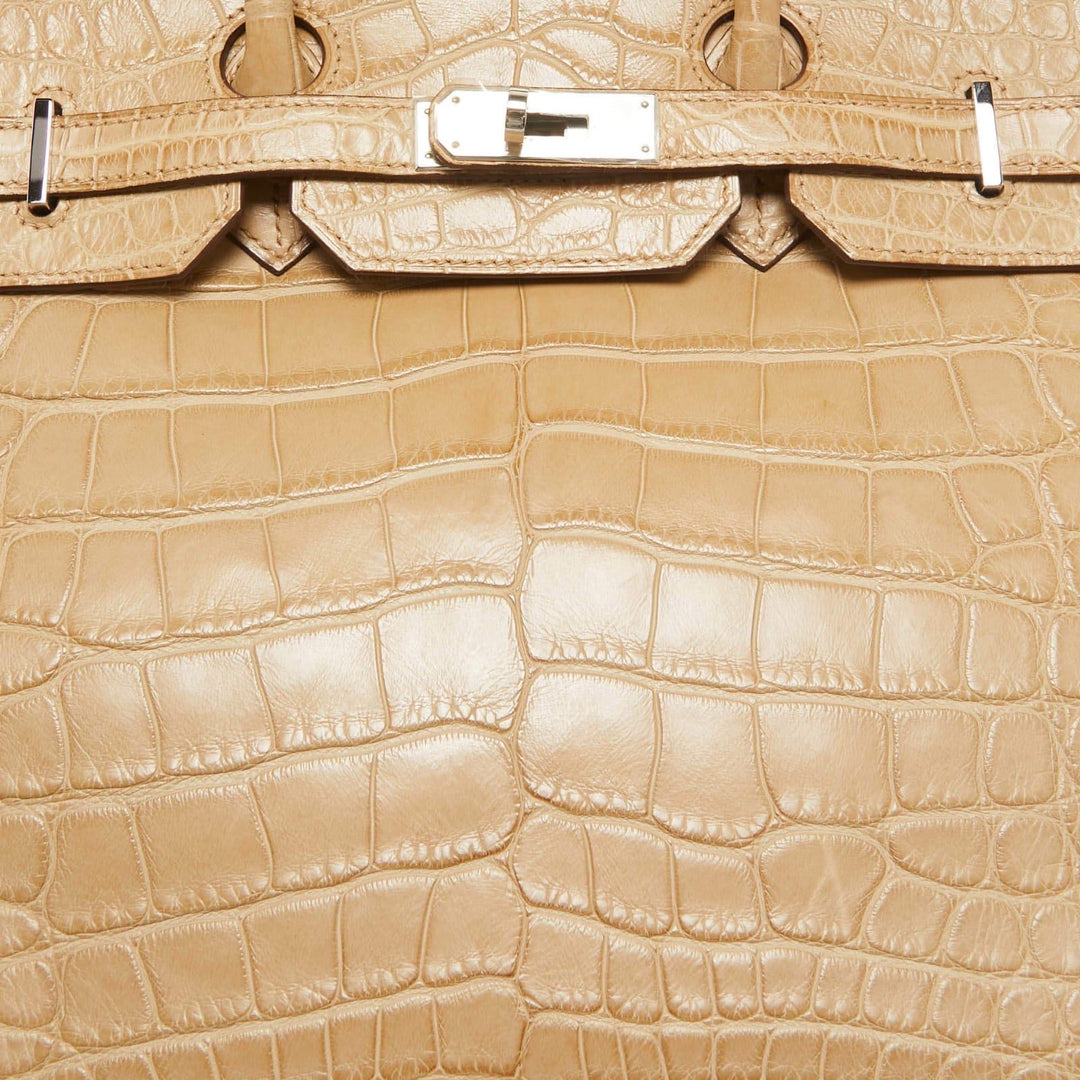 Hermès Birkin 35 Desert Sand Gold Beige Crocodile Leather Bag