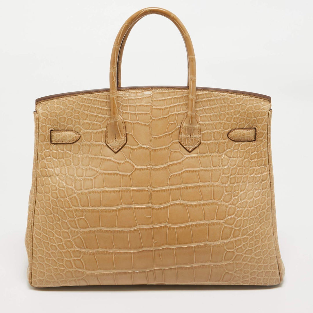 Hermès Birkin 35 Desert Sand Gold Beige Crocodile Leather Bag