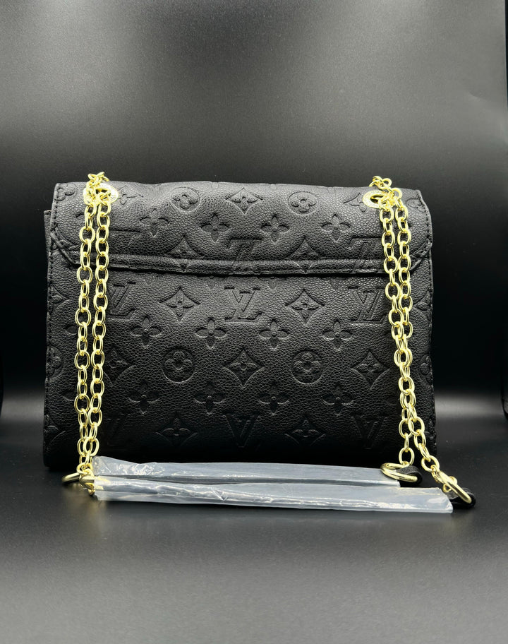 Louis Vuitton Vavin PM Shoulder Bag in Midnight Black Empreinte Leather