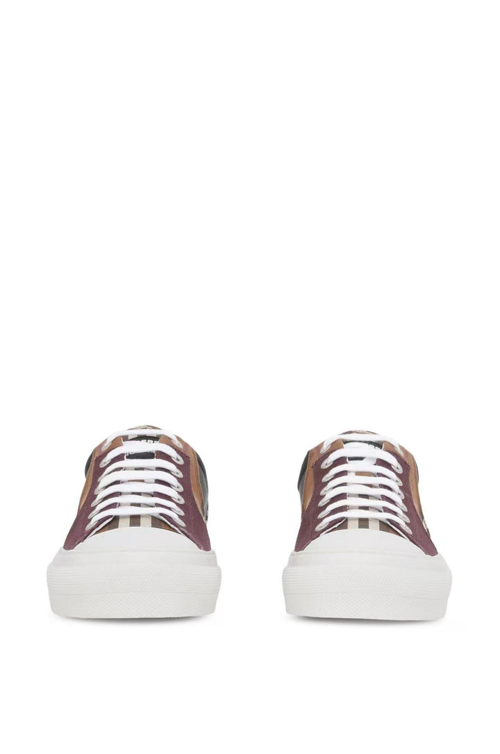 Burberry Premium White, Apricot & Brown Low-Top Sneakers