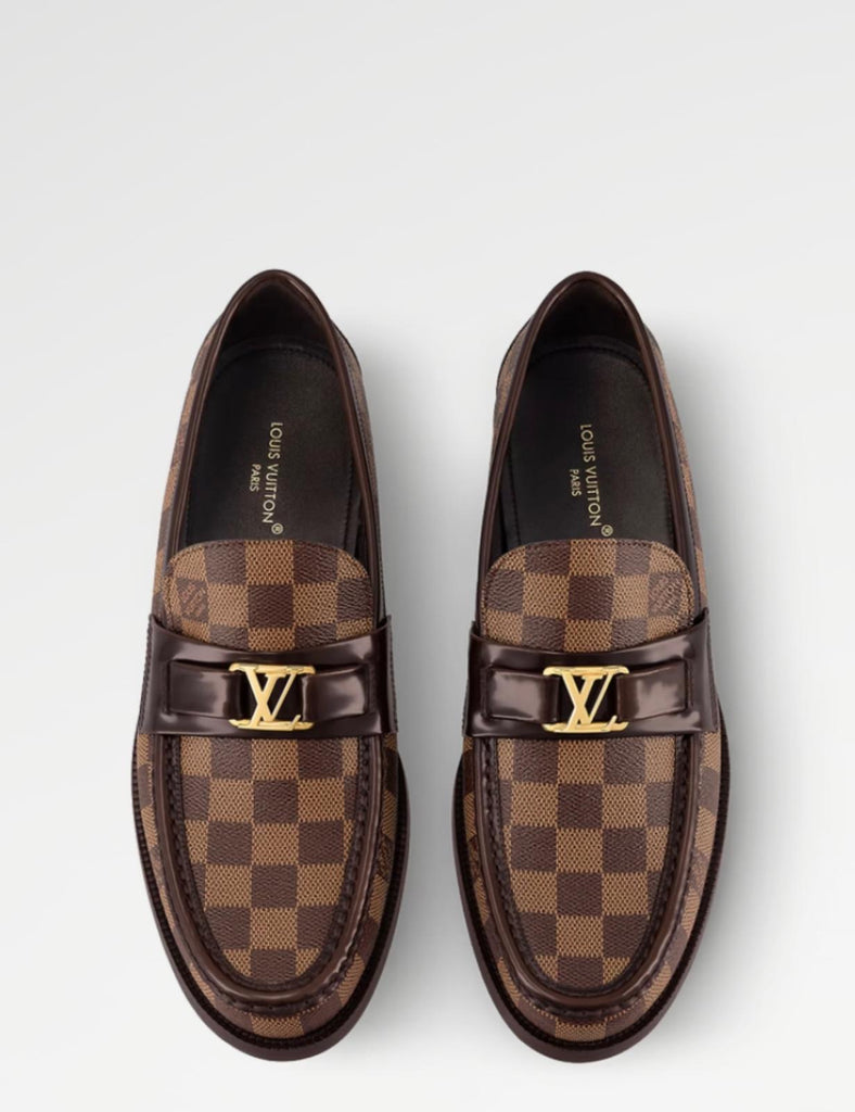 Louis Vuitton Chequered Loafers Brown