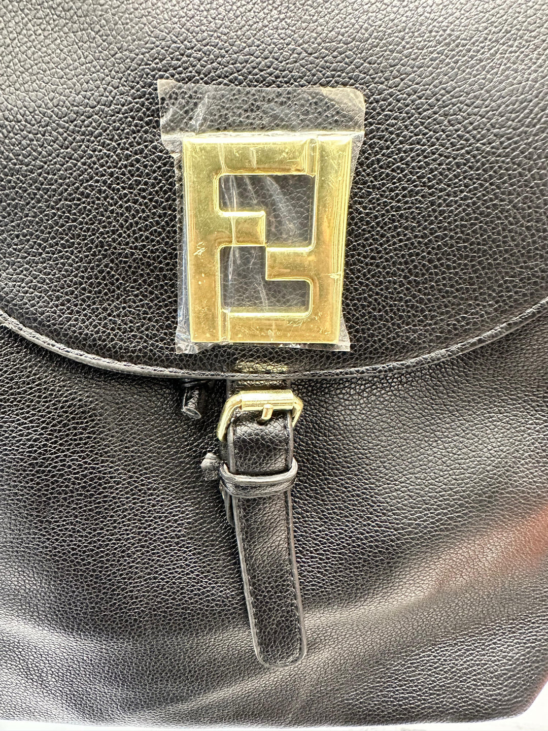 Fendi Roma Black Pebbled Leather Luxury Designer Backpack