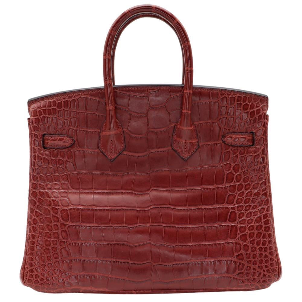 Hermès Birkin  Rouge Braise Crimson Red Crocodile Leather Bag