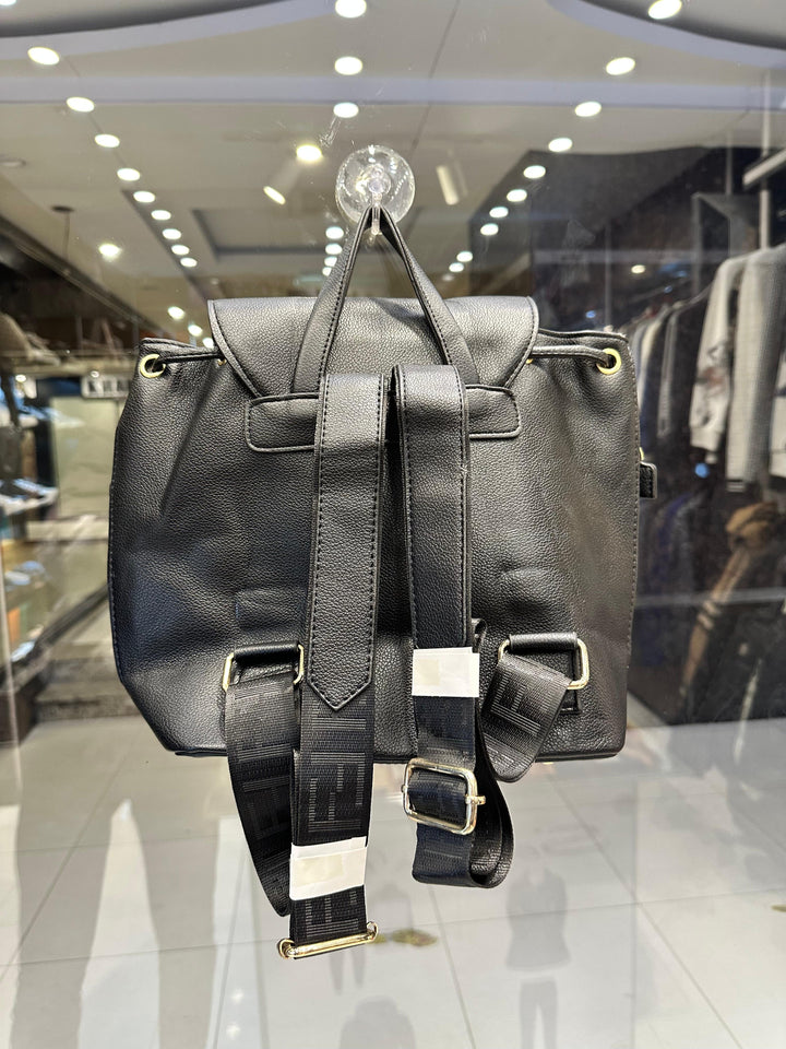 Fendi Roma Black Pebbled Leather Luxury Designer Backpack