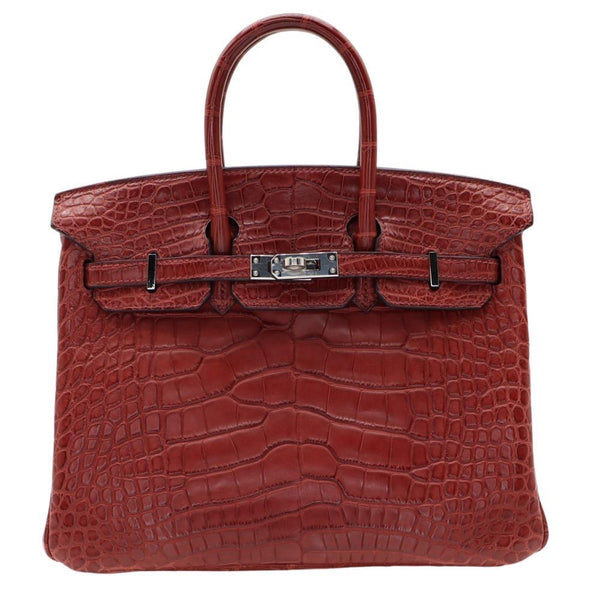 Hermès Birkin  Rouge Braise Crimson Red Crocodile Leather Bag