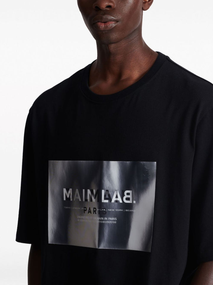 BALMAIN Paris Premium Black Logo T-Shirt