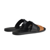 Hermes High Quality Veau Leather Black & Brown Slipper