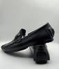 Fendi Black Leather Moccasins with Monogram Canvas