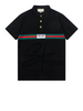 Gucci Web Stripe Black Cotton Polo Shirt