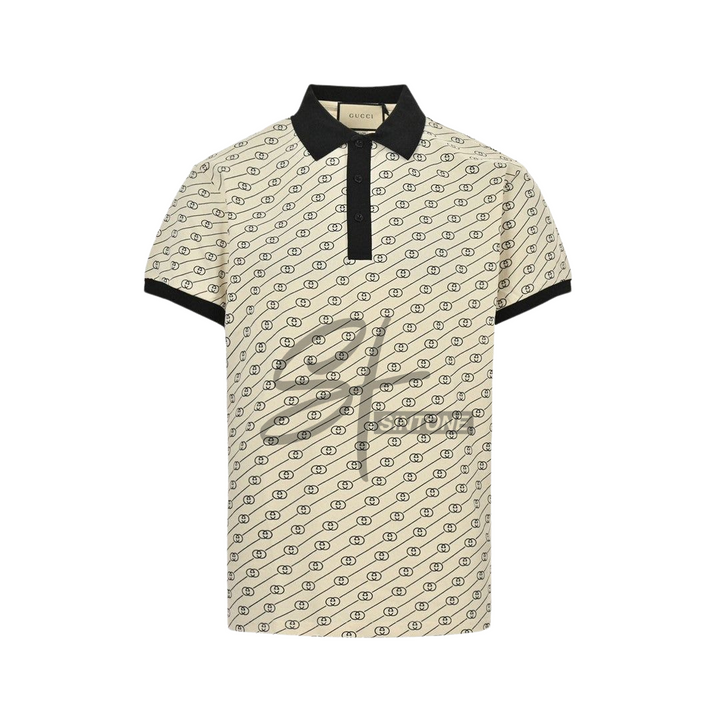 Gucci Beige Monogram Polo Shirt