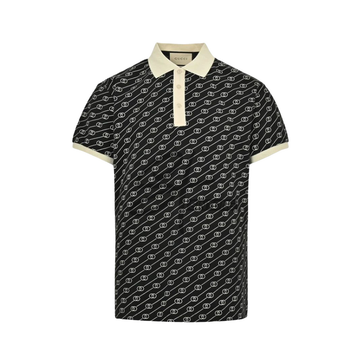 Gucci Black GG Pattern Polo Shirt