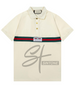 Gucci Web Stripe Beige Cotton Polo Shirt