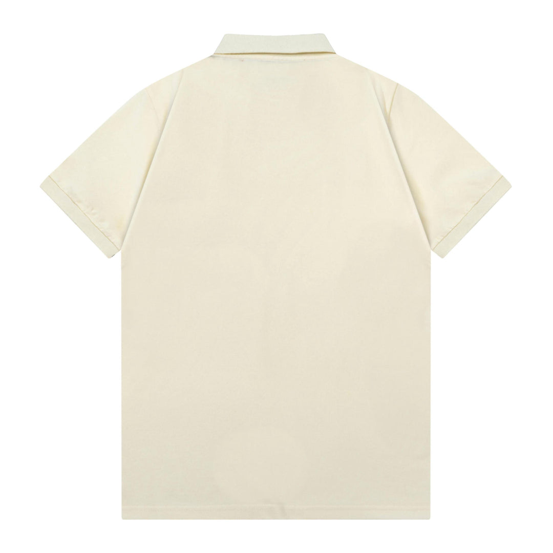 Gucci Web Stripe Beige Cotton Polo Shirt