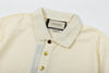 Gucci Web Stripe Beige Cotton Polo Shirt