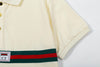 Gucci Web Stripe Beige Cotton Polo Shirt