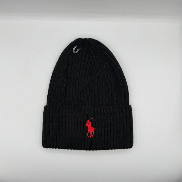 Polo Ralph Lauren Black Knitted Beanie – Premium Winter
