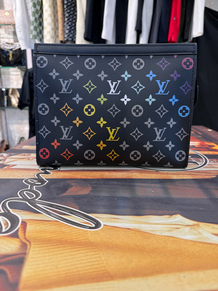 Men's Signature Monogram Canvas Clutch Bag