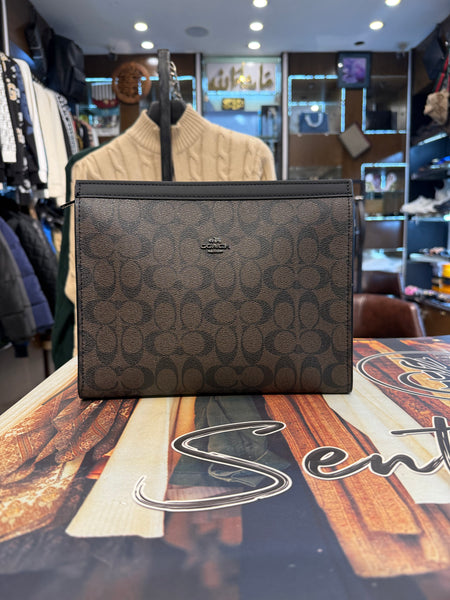 Luxury Men's Signature Canvas Clutch