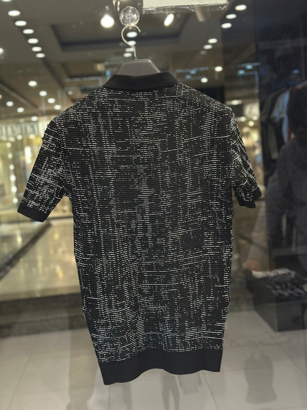 Louis Vuitton Men's Black Graphic Zip-Neck Luxury Polo Shirt