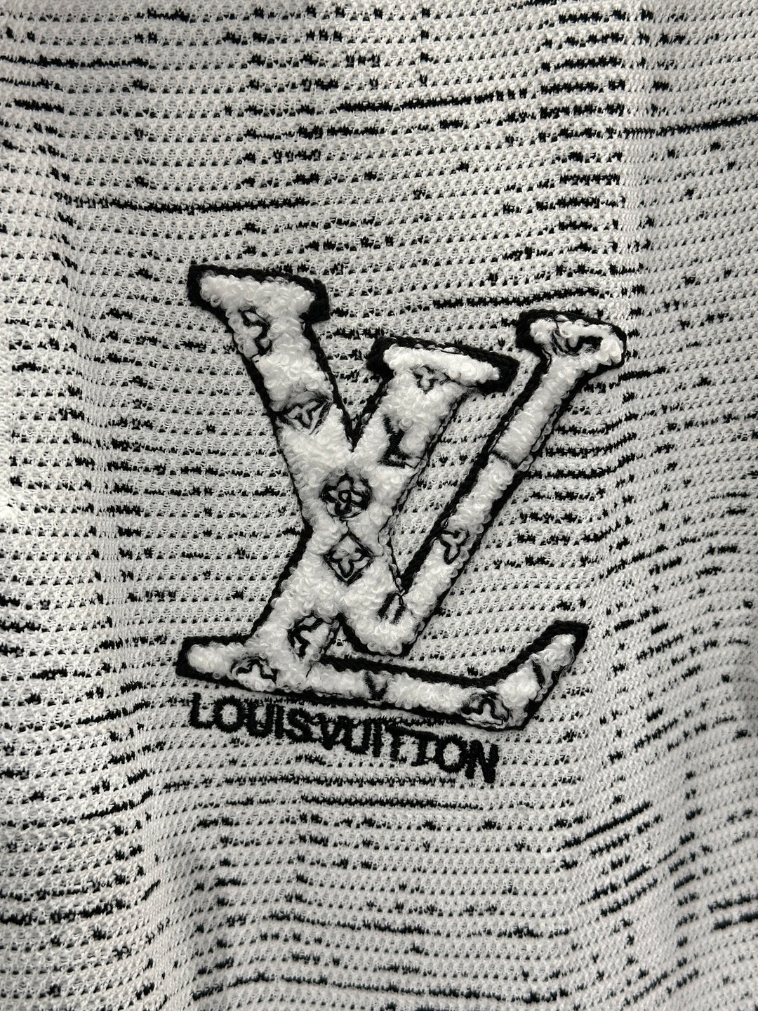 Louis Vuitton Men's White Graphic Zip-Neck Luxury Polo Shirt