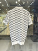 Gucci Men's White Knit Polo With Black GG Monogram