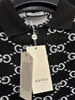 Gucci Men's Black Knit Polo With White GG Monogram