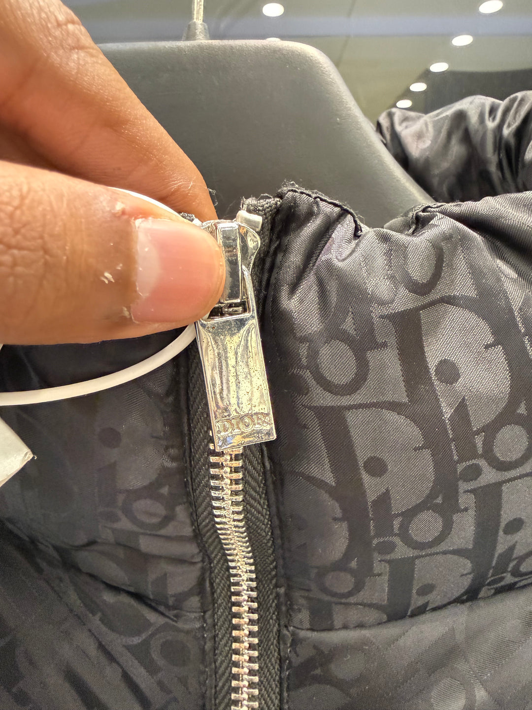 Luxury Dior Black Oblique Puffer Vest