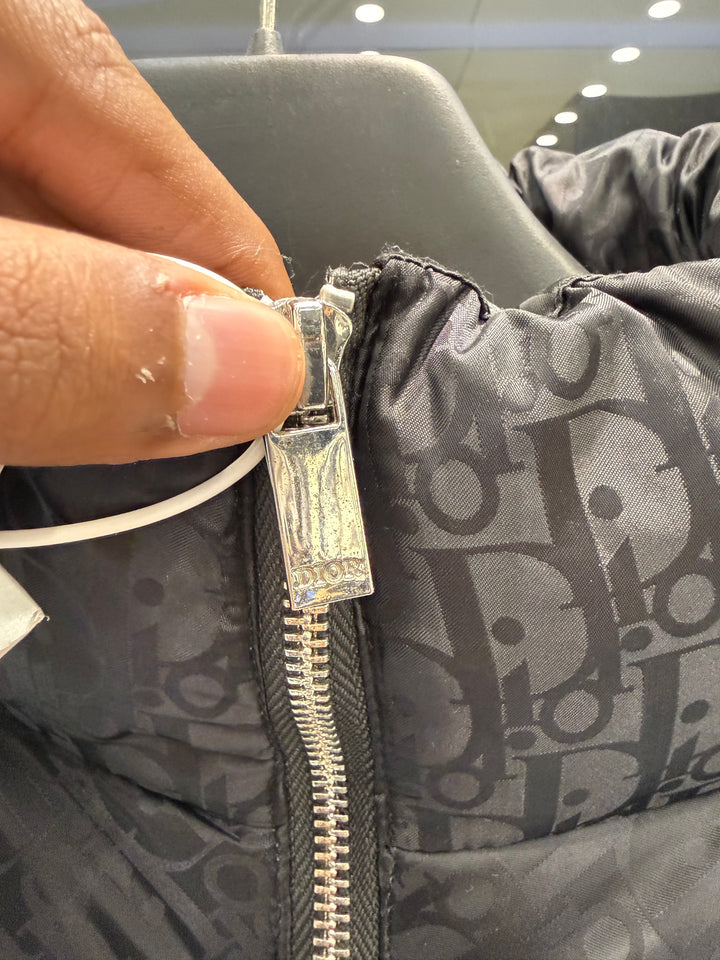 Luxury Dior Black Oblique Puffer Vest