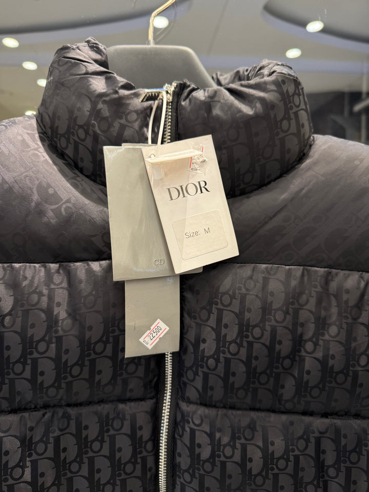 Luxury Dior Black Oblique Puffer Vest