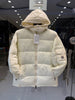 Premium Moncler Ivory Cream Hooded Puffer Jacket
