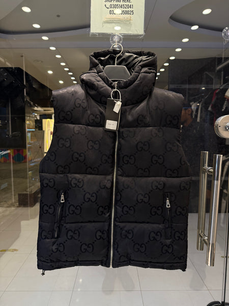 Men’s Black Quilted Puffer Sleeveless Jacket