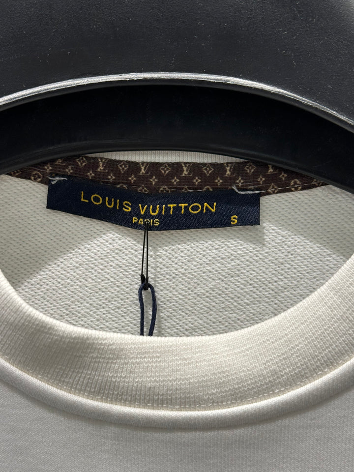 LV-inspired Premium White Sweatshirt