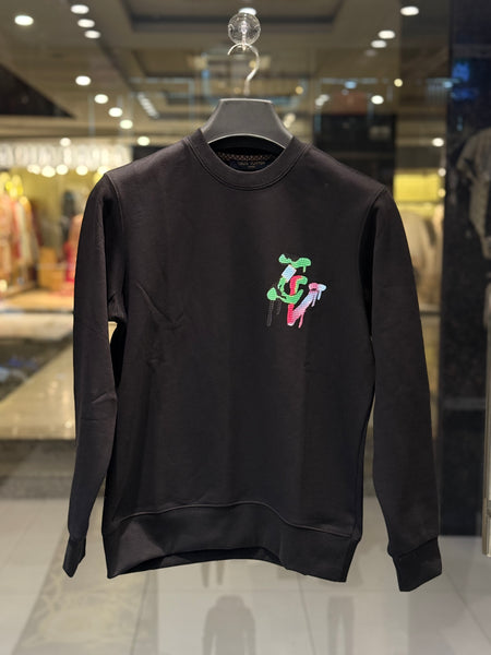 LV-inspired Artistic Neon Monogram Black Sweatshirt