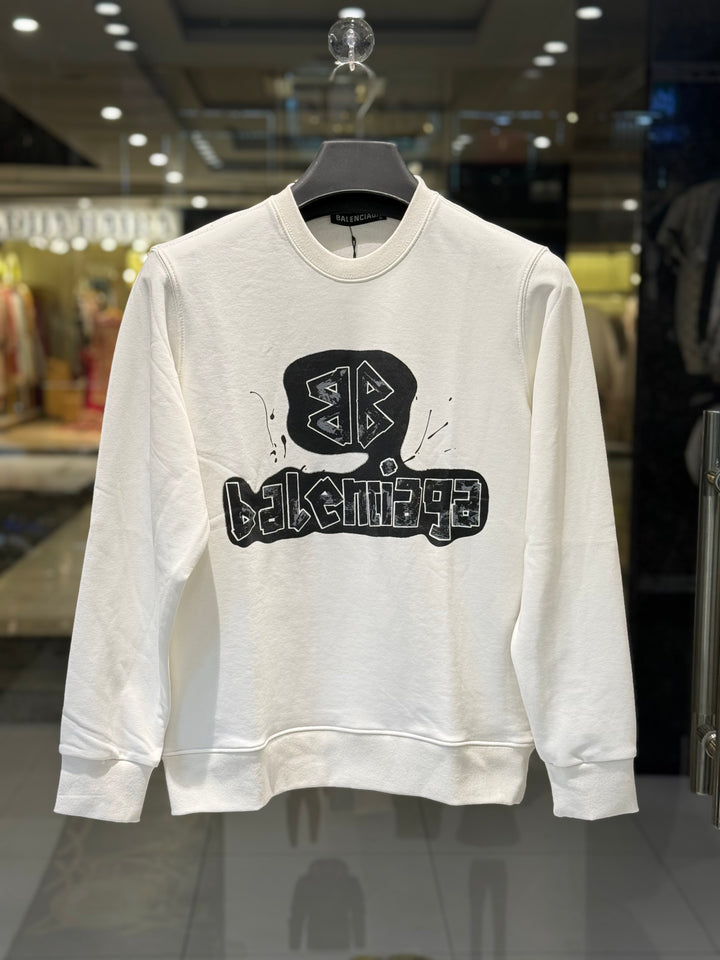 Balenciaga-inspired Artistic White Sweatshirt