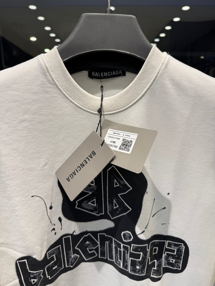 Balenciaga-inspired Artistic White Sweatshirt
